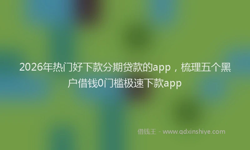 2026年热门好下款分期贷款的app，梳理五个黑户借钱0门槛极速下款app