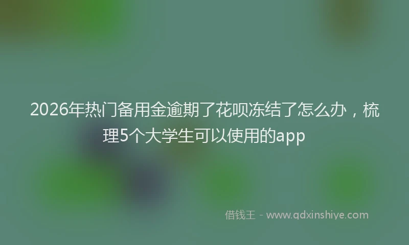 2026年热门备用金逾期了花呗冻结了怎么办，梳理5个大学生可以使用的app