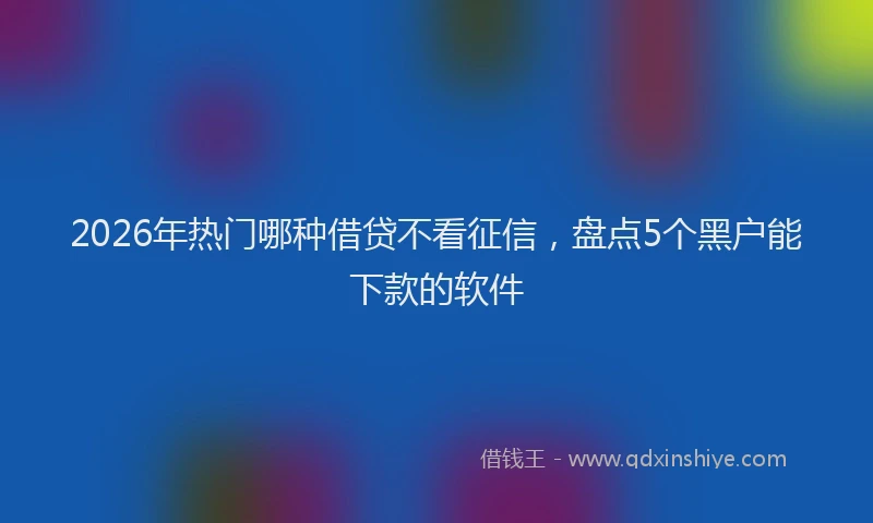 2026年热门哪种借贷不看征信，盘点5个黑户能下款的软件