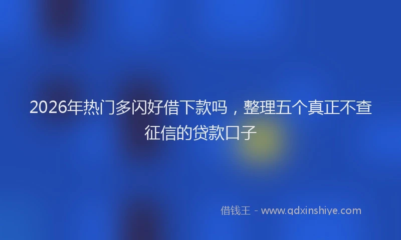 2026年热门多闪好借下款吗，整理五个真正不查征信的贷款口子