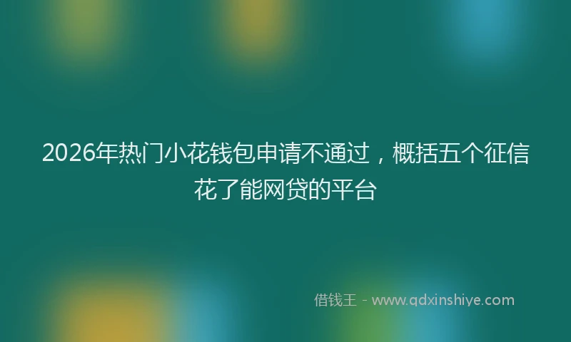 2026年热门小花钱包申请不通过,概括五个征信花了能网贷的平台