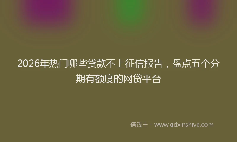 2026年热门哪些贷款不上征信报告，盘点五个分期有额度的网贷平台