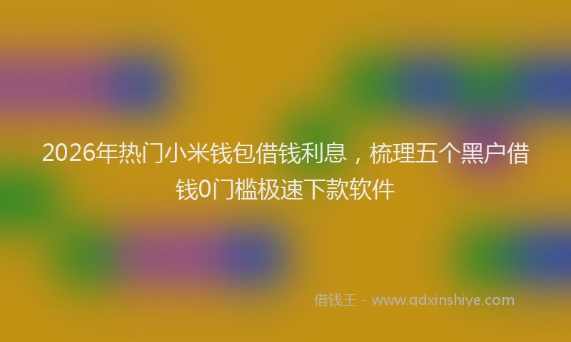 2026年热门小米钱包借钱利息，梳理五个黑户借钱0门槛极速下款软件