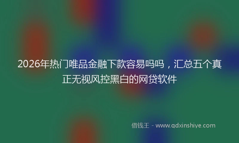 2026年热门唯品金融下款容易吗吗，汇总五个真正无视风控黑白的网贷软件
