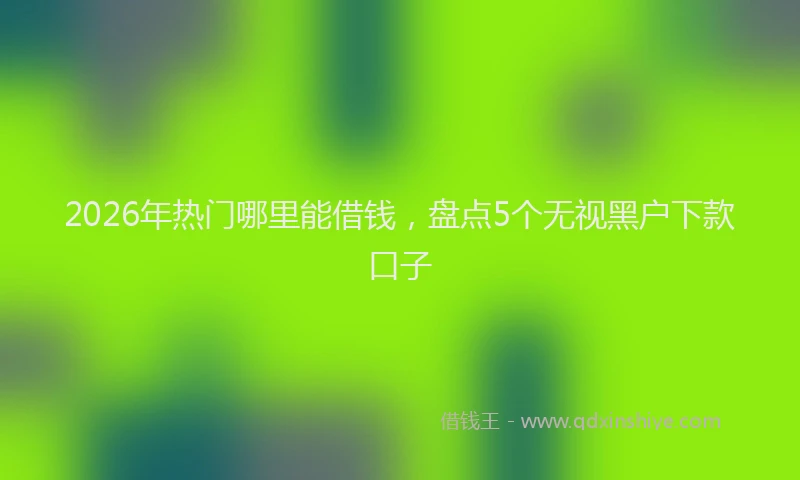 2026年热门哪里能借钱，盘点5个无视黑户下款口子
