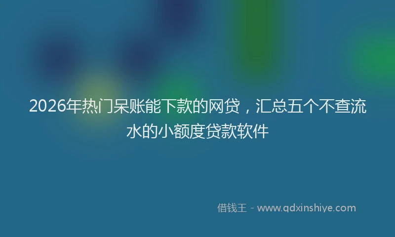 2026年热门呆账能下款的网贷，汇总五个不查流水的小额度贷款软件