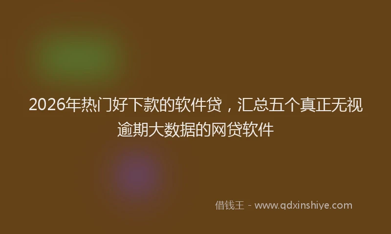 2026年热门好下款的软件贷，汇总五个真正无视逾期大数据的网贷软件