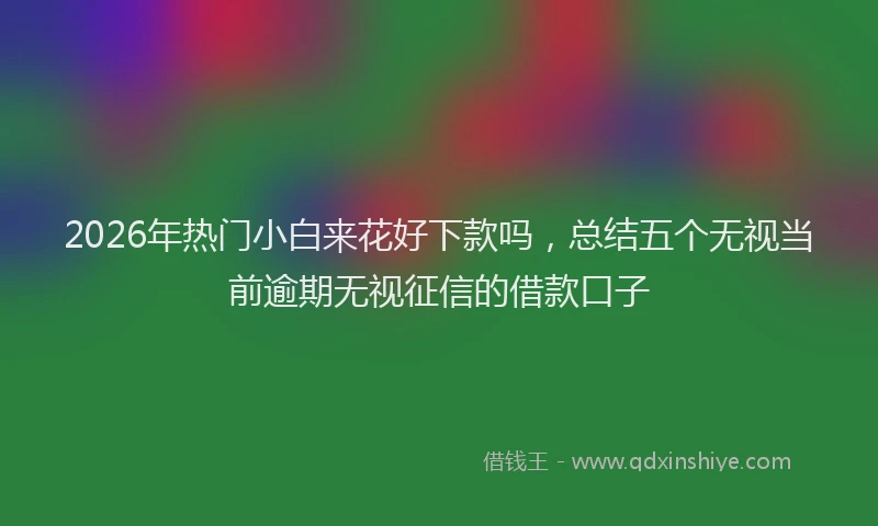 2026年热门小白来花好下款吗，总结五个无视当前逾期无视征信的借款口子