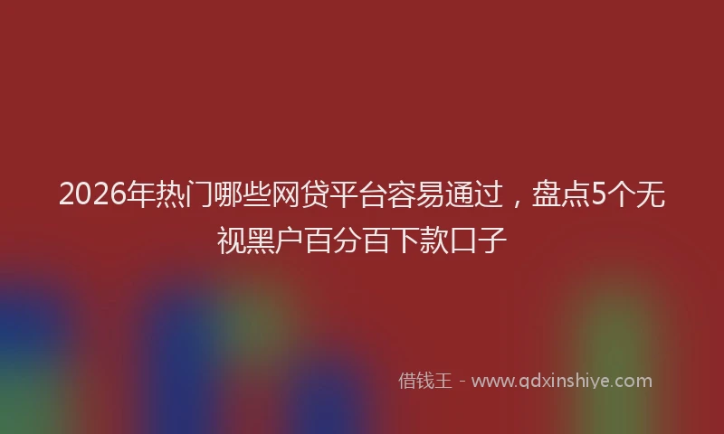 2026年热门哪些网贷平台容易通过，盘点5个无视黑户百分百下款口子