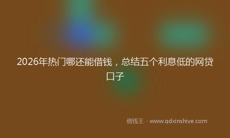 2026年热门哪还能借钱，总结五个利息低的网贷口子