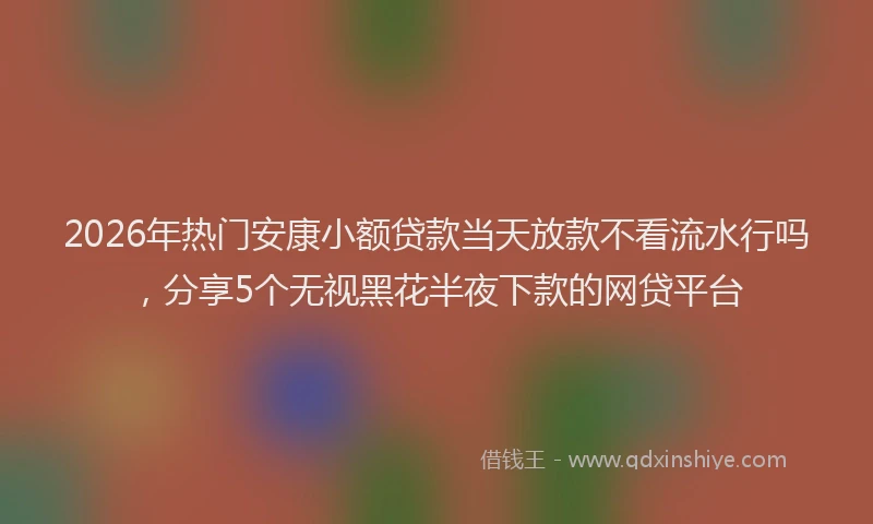 2026年热门安康小额贷款当天放款不看流水行吗,分享5个无视黑花半夜下款的网贷平台