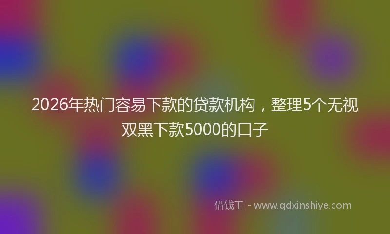 2026年热门容易下款的贷款机构，整理5个无视双黑下款5000的口子