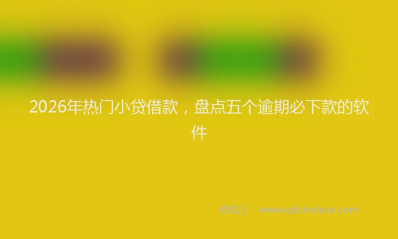 2026年热门小贷借款，盘点五个逾期必下款的软件
