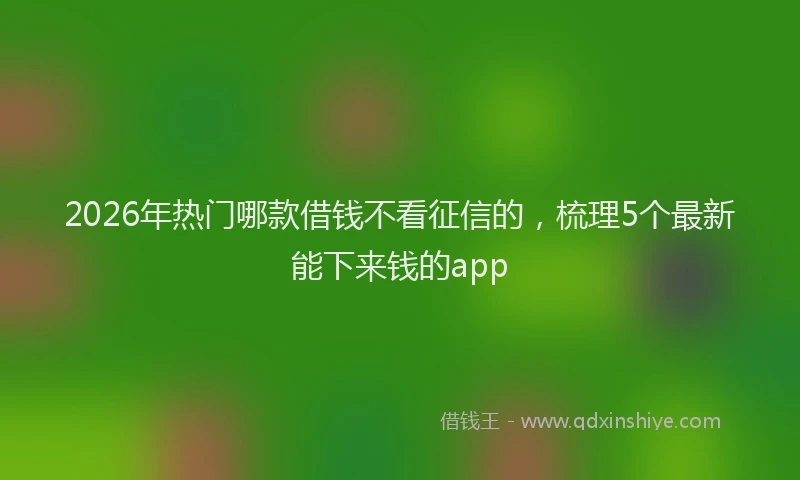 2026年热门哪款借钱不看征信的，梳理5个最新能下来钱的app