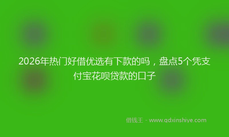 2026年热门好借优选有下款的吗，盘点5个凭支付宝花呗贷款的口子