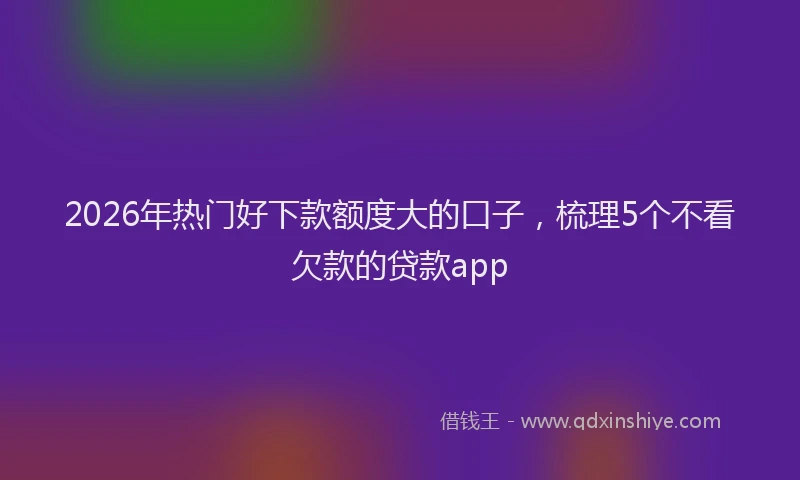 2026年热门好下款额度大的口子，梳理5个不看欠款的贷款app