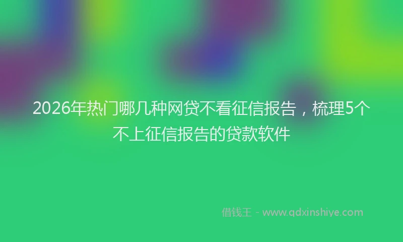 2026年热门哪几种网贷不看征信报告，梳理5个不上征信报告的贷款软件