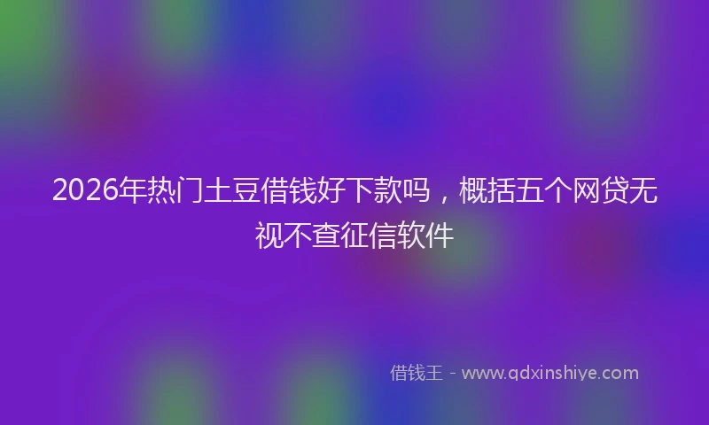 2026年热门土豆借钱好下款吗，概括五个网贷无视不查征信软件