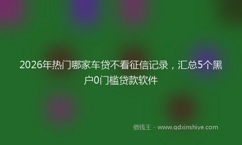 2026年热门哪家车贷不看征信记录，汇总5个黑户0门槛贷款软件