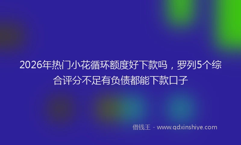 2026年热门小花循环额度好下款吗,罗列5个综合评分不足有负债都能下款口子