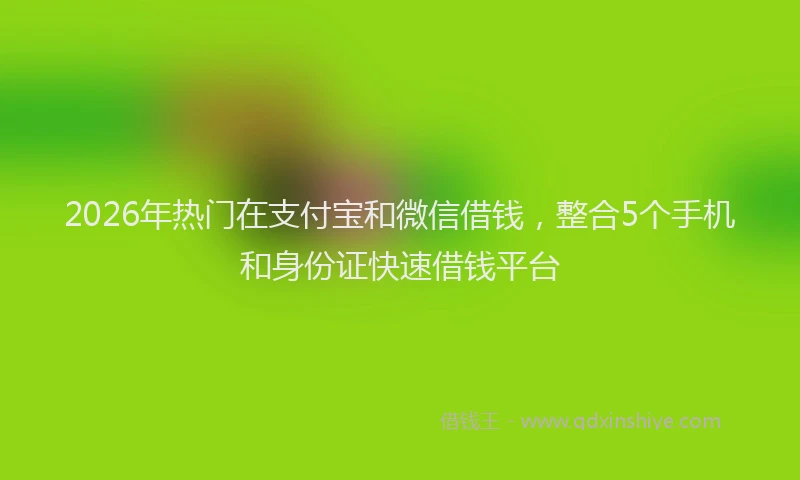 2026年热门在支付宝和微信借钱，整合5个手机和身份证快速借钱平台