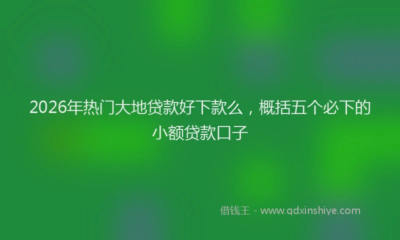 2026年热门大地贷款好下款么，概括五个必下的小额贷款口子
