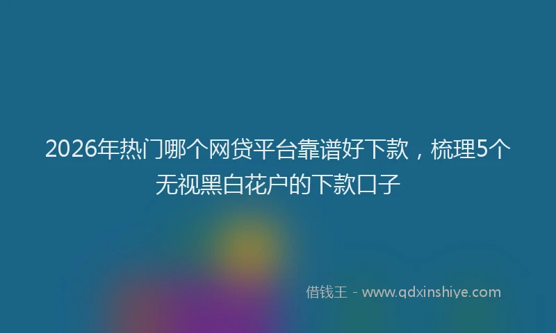 2026年热门哪个网贷平台靠谱好下款，梳理5个无视黑白花户的下款口子
