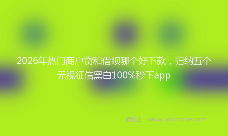 2026年热门商户贷和借呗哪个好下款，归纳五个无视征信黑白100%秒下app