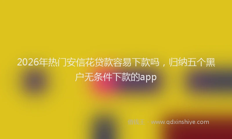 2026年热门安信花贷款容易下款吗,归纳五个黑户无条件下款的app