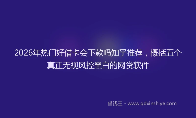 2026年热门好借卡会下款吗知乎推荐，概括五个真正无视风控黑白的网贷软件