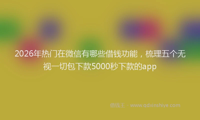 2026年热门在微信有哪些借钱功能，梳理五个无视一切包下款5000秒下款的app