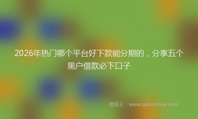 2026年热门哪个平台好下款能分期的，分享五个黑户借款必下口子