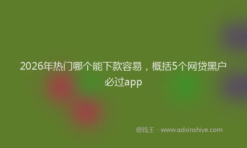 2026年热门哪个能下款容易，概括5个网贷黑户必过app