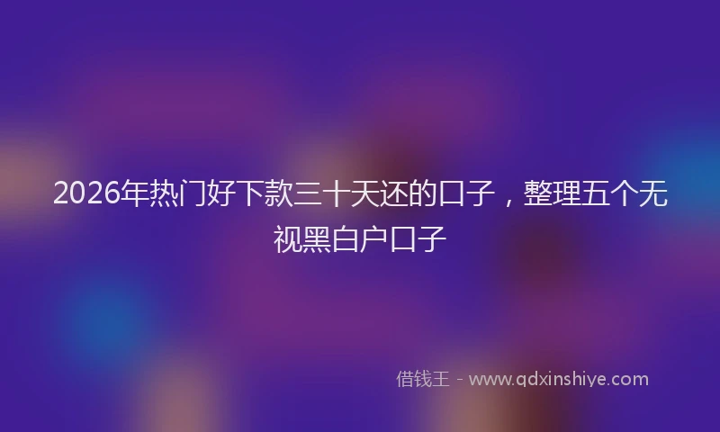 2026年热门好下款三十天还的口子，整理五个无视黑白户口子