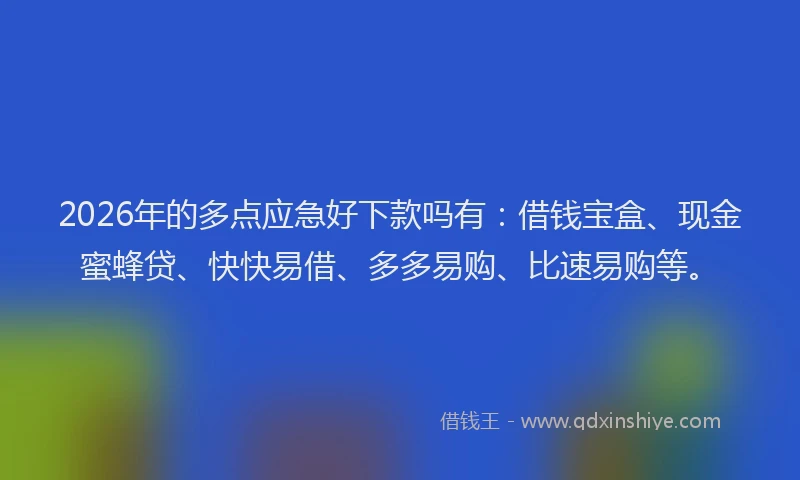 2026年的多点应急好下款吗有：借钱宝盒、现金蜜蜂贷、快快易借、多多易购、比速易购等。