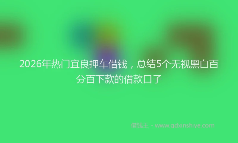 2026年热门宜良押车借钱，总结5个无视黑白百分百下款的借款口子