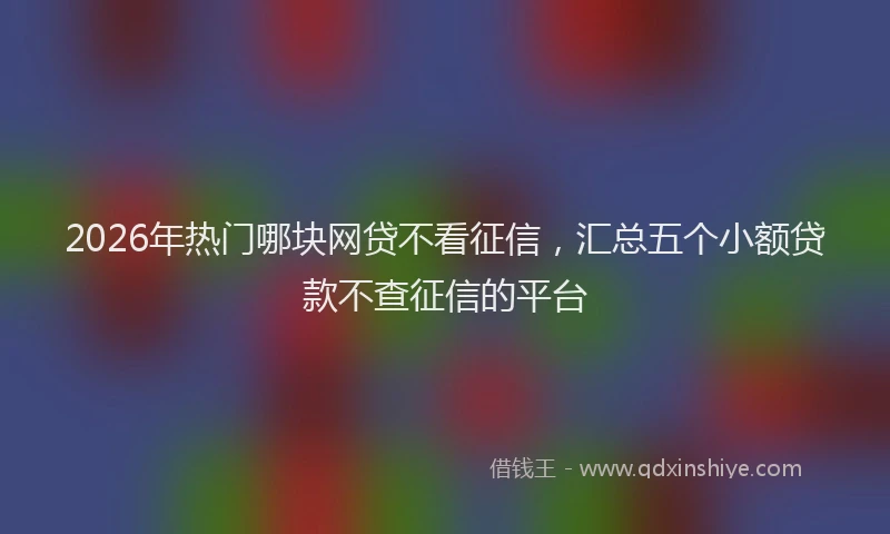 2026年热门哪块网贷不看征信，汇总五个小额贷款不查征信的平台
