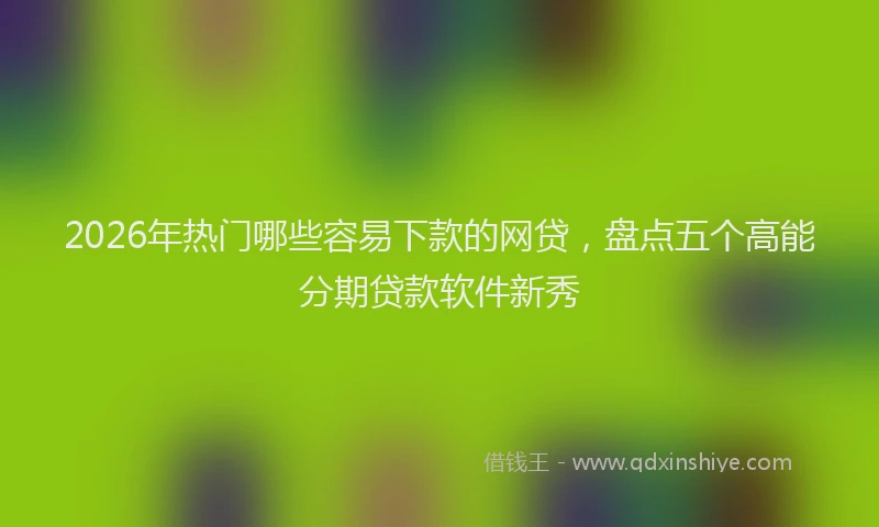 2026年热门哪些容易下款的网贷，盘点五个高能分期贷款软件新秀