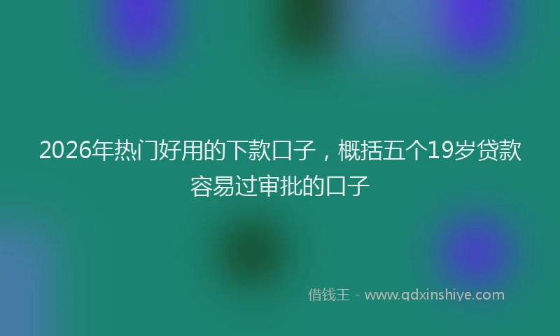 2026年热门好用的下款口子，概括五个19岁贷款容易过审批的口子