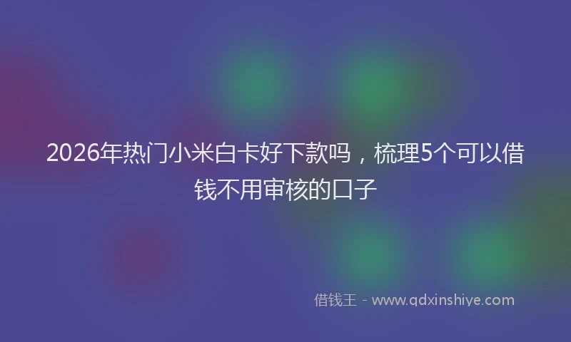 2026年热门小米白卡好下款吗，梳理5个可以借钱不用审核的口子