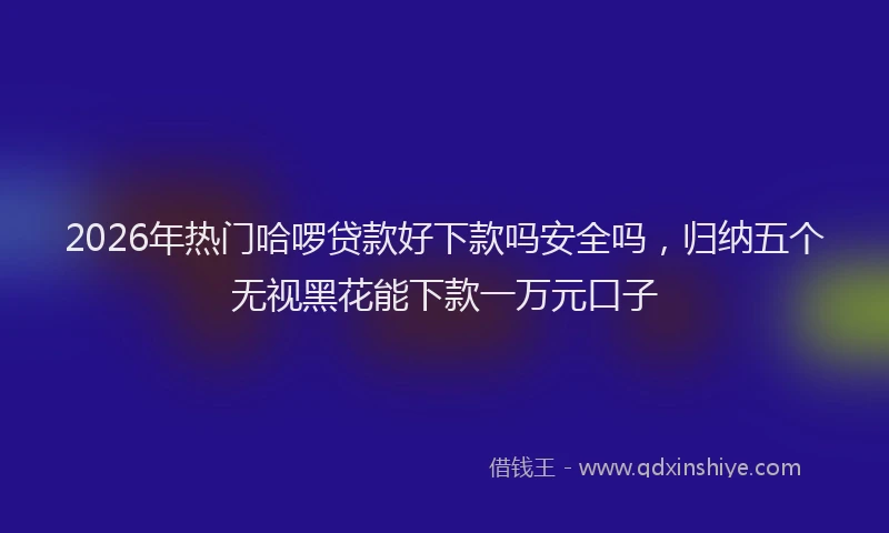 2026年热门哈啰贷款好下款吗安全吗，归纳五个无视黑花能下款一万元口子