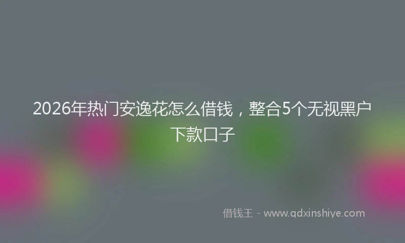 2026年热门安逸花怎么借钱，整合5个无视黑户下款口子