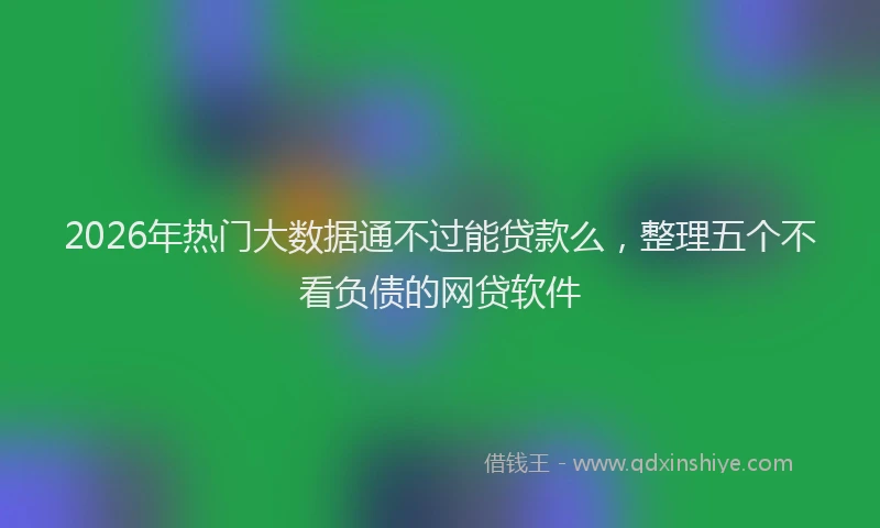 2026年热门大数据通不过能贷款么，整理五个不看负债的网贷软件