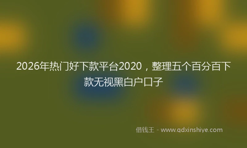 2026年热门好下款平台2020，整理五个百分百下款无视黑白户口子