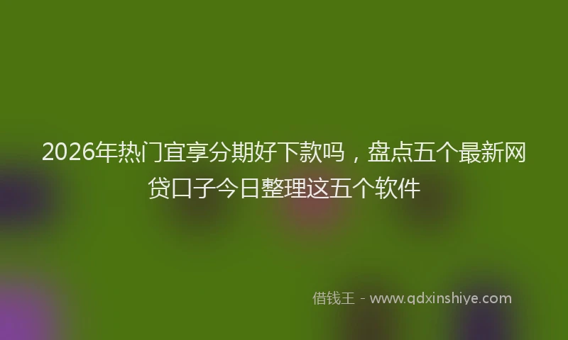 2026年热门宜享分期好下款吗，盘点五个最新网贷口子今日整理这五个软件
