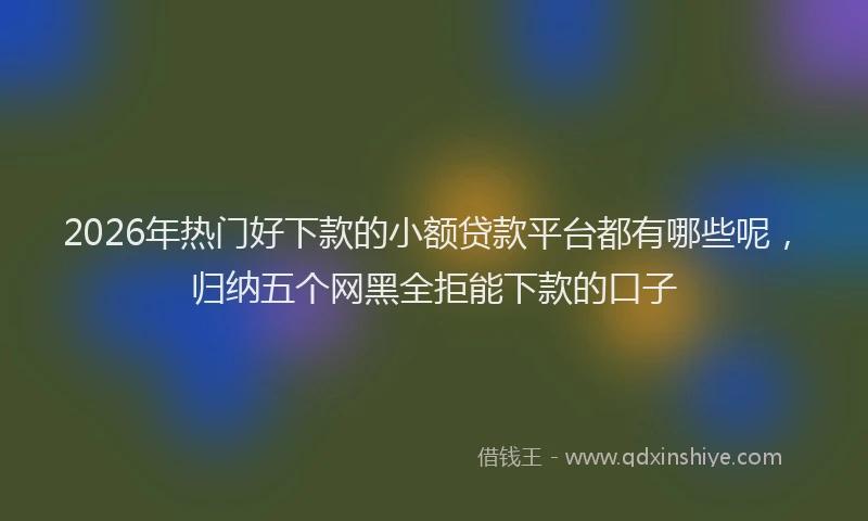 2026年热门好下款的小额贷款平台都有哪些呢，归纳五个网黑全拒能下款的口子