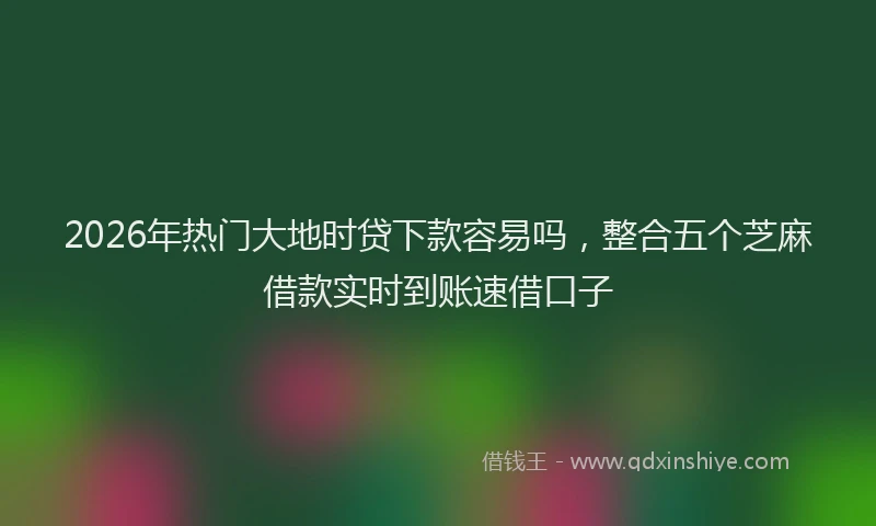 2026年热门大地时贷下款容易吗，整合五个芝麻借款实时到账速借口子