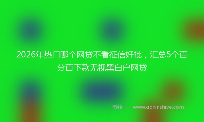2026年热门哪个网贷不看征信好批，汇总5个百分百下款无视黑白户网贷