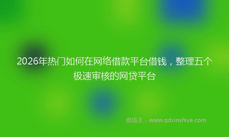 2026年热门如何在网络借款平台借钱，整理五个极速审核的网贷平台