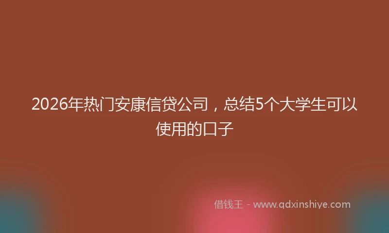 2026年热门安康信贷公司,总结5个大学生可以使用的口子